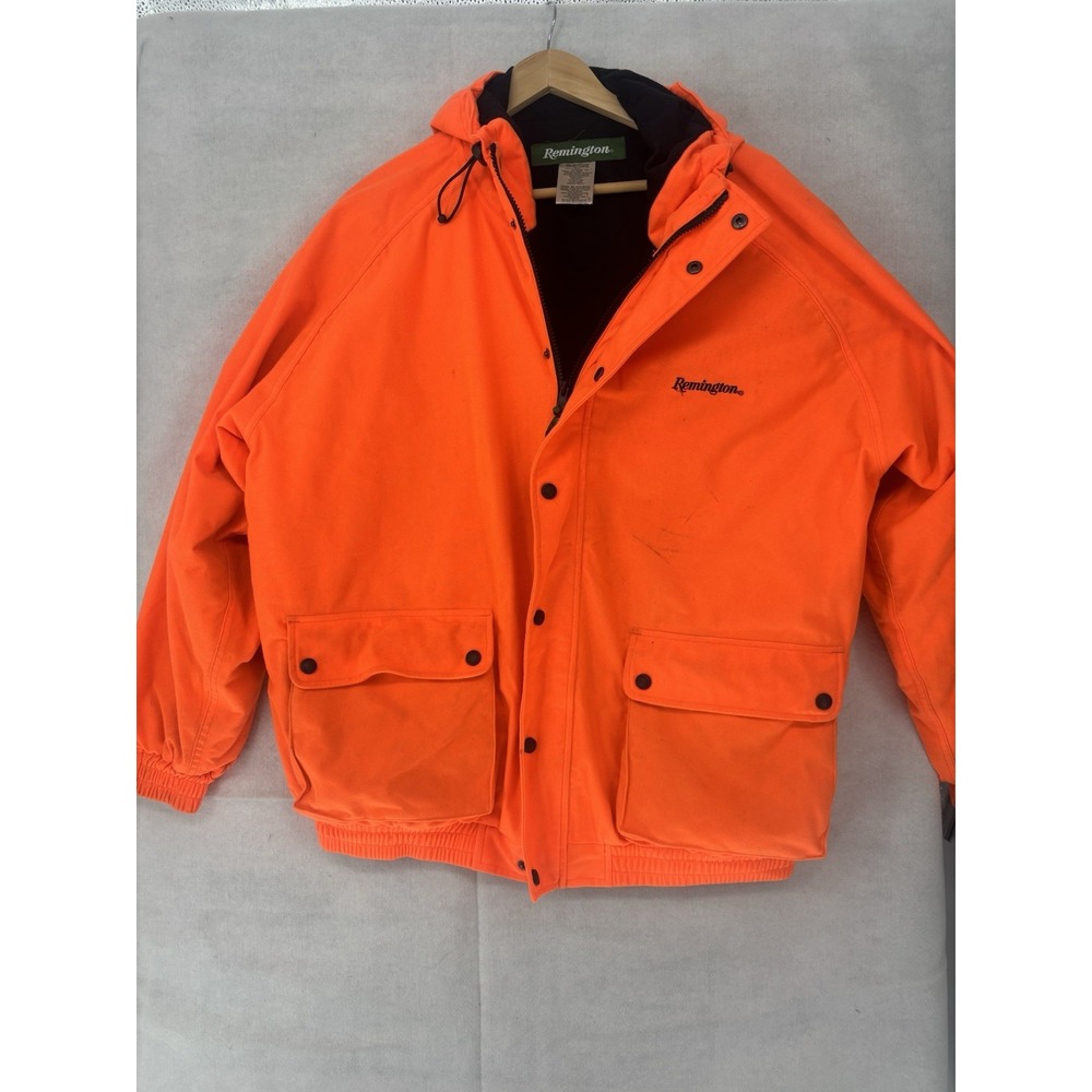 Remington blaze orange Hunting Jacket Mens small elastic waist four pockets